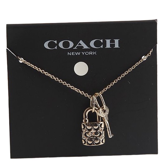 NEW Coach Quilted Padlock & Key Chain Necklace - Picture 8 of 8